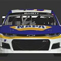 MOPAR Number 9 Racing Car Blue Yellow White NASCAR Style Aerodynamic Design With Rear Wing