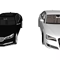 Black BMW and White Audi Sedan Cars with Front Exterior Design