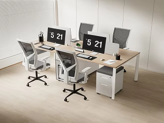 Modern Office Desk and Chair Staff Station Computer Desk and Chair 3d model