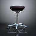 Modern Adjustable Swivel Stool Featuring Padded Seat And Metal Base With Wheels