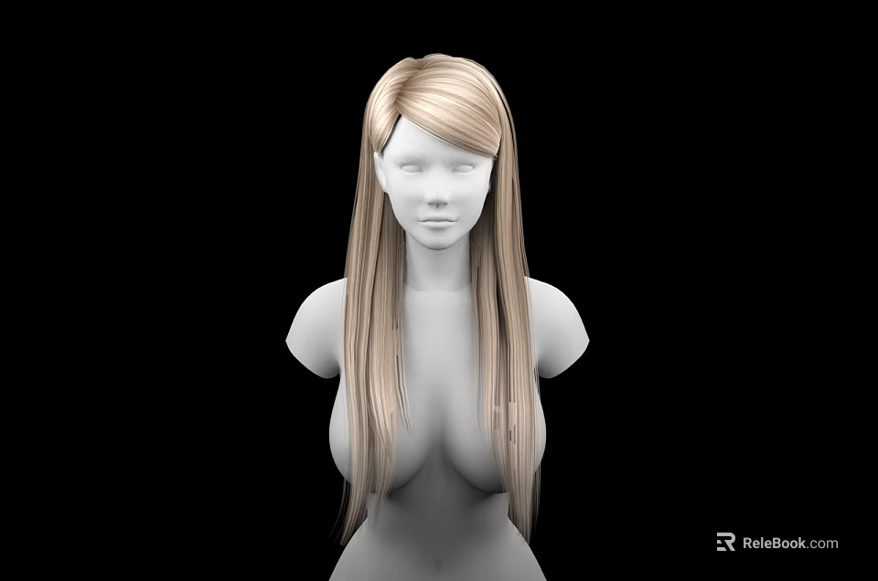 Game and Movie Character With Long Blonde Hair 3D Bust Model 3d model 