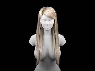 Game and Movie Character With Long Blonde Hair 3D Bust Model 3d model