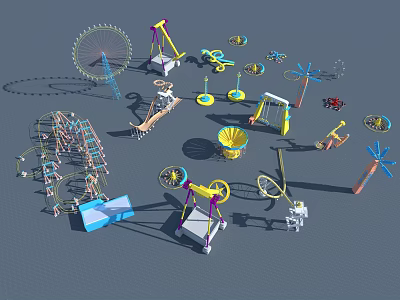 Modern amusement equipment, playground facilities 3d model Modern amusement equipment, playground facilities 3d model