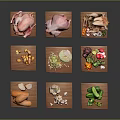 Raw Chicken Pieces and Whole Chicken on Wooden Cutting Boards with Fresh Vegetables and Nuts