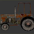 Vintage Rustic Tractor With Orange Green Body And Large Wheels Design