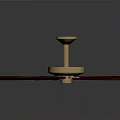 Decorative Electric Ceiling Fan with Wooden Blades and Golden Center