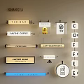 Coffee Shop Bar Lightbox Designs with Coffee Whisky Sign and Duck Pattern