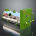 Safire Industrial Equipment Green And Silver Cylindrical Tank With Pipes And Valves