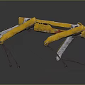 Yellow Four Legged Mechanical Creature With Detailed Metallic Legs And Robotic Structure 3d model
