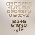Gold Decorative Letters Numbers Punctuation Wall Hanging for Home Decor
