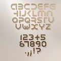 Text metal word number floor word combination word 3d model