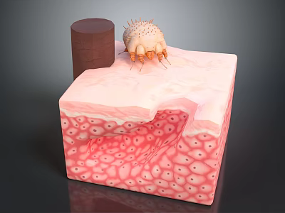 Medical Device for Skin Mite Detection with Layered Skin Structure Observation 3d model
