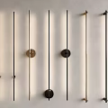Modern Design Wall Lamps with Black and Gold Metallic Finishes on Beige Wall