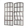 Various Casement Windows With Grid Patterns Black Frames And Open Close Styles 3d model