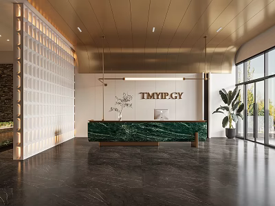 Modern front desk sales office