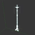Intricate Metal Sculpture Carving of Tall Candelabra Stand with Detailed Column Base
