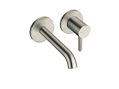 Stainless Steel Modern Wall Mounted Two Hole Faucet with Single Lever 3d model