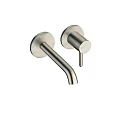 Stainless Steel Modern Wall Mounted Two Hole Faucet with Single Lever