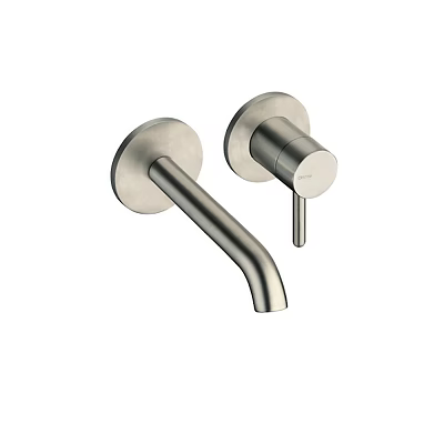 Stainless Steel Modern Wall Mounted Two Hole Faucet with Single Lever 3d model