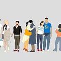 Many characters 3d model