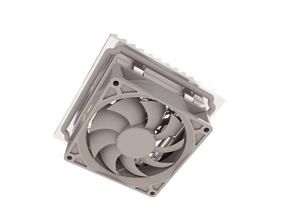 Aluminum heat sink with fan 3d model Aluminum heat sink with fan 3d model