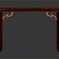 Red Wooden Square Stool With Carved Legs And Decorative Top Pattern Design