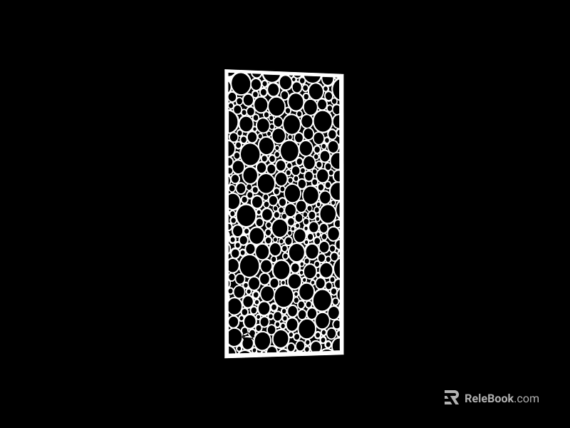 Modern Decorative Partition Panel With Circular Holes Interior Design Element 3d model