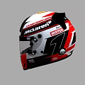 McLaren ORACLE Racing Helmet With Red White Black Design And Logos Visor Shell