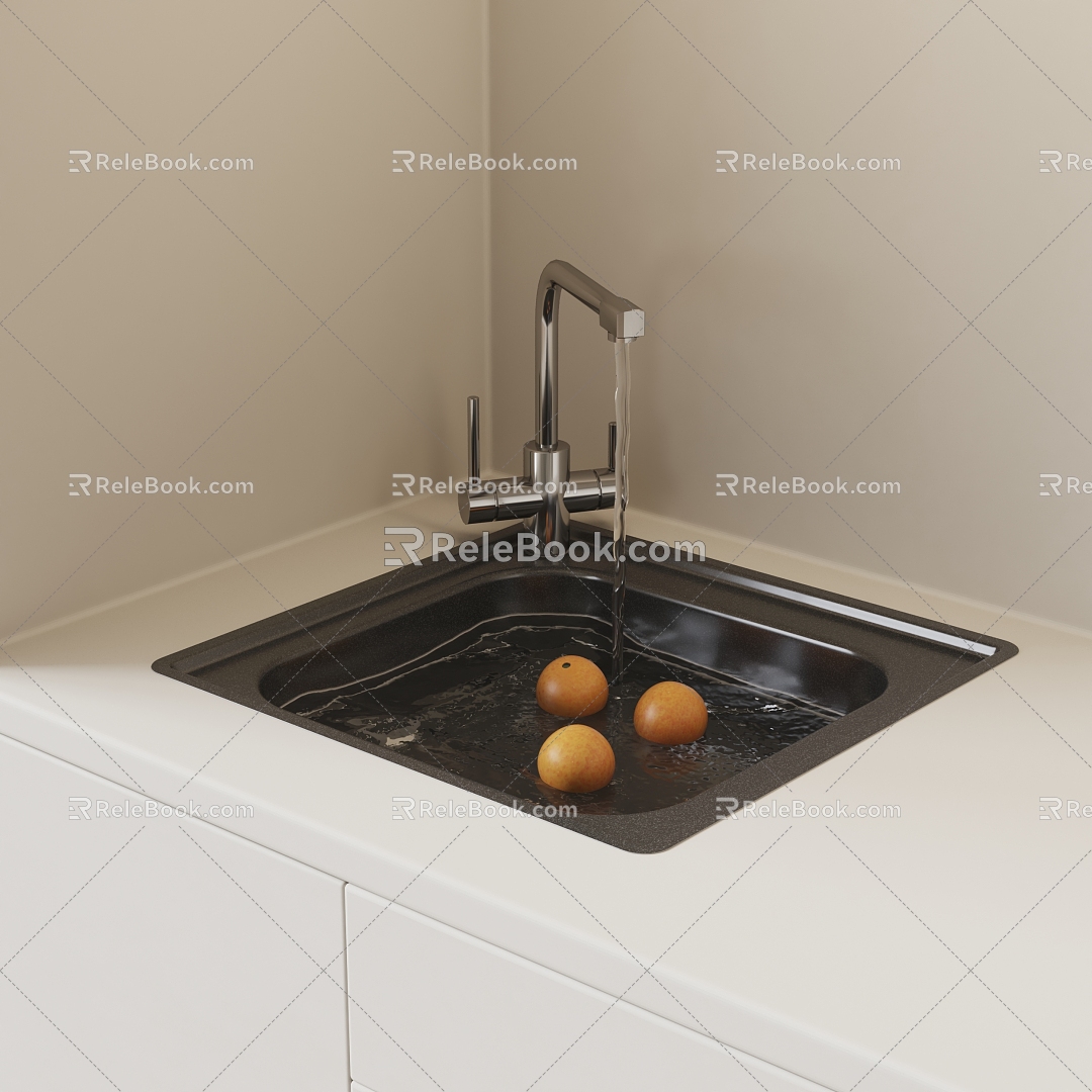 Modern vegetable sink 3d model