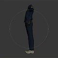 Blue Police Uniform 3D Model With Badge Utility Belt And Radio