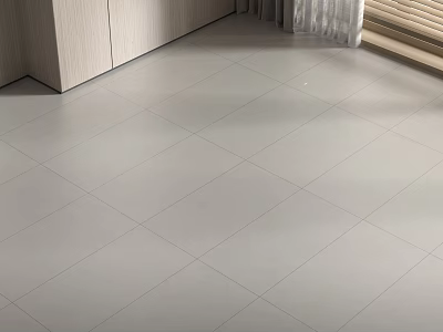 Modern Light Gray Porcelain Floor Tiles With Matte Finish For Living Room Interior 3d model