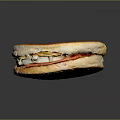 Toasted English Muffin Sandwich With Meat Cheese And Fresh Tomato Slices