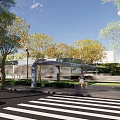 Modern Garden Landscape Design With Contemporary Building Green Plants And Pathway