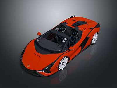 Orange Convertible Sports Car with Modern Aerodynamic Design Black Accents Open Top and Shiny Wheels 3d model
