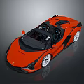 Orange Convertible Sports Car with Modern Aerodynamic Design Black Accents Open Top and Shiny Wheels
