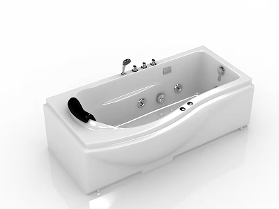 Sleek Modern White Freestanding Bathtub With Faucet Massage Jets And Smooth Surface 3d model