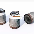Vintage Industrial Equipment Metal Milk Cans With Rustic Design And Storage Use
