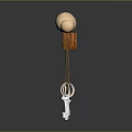 Minimalist Decorative Ornament Set with Wooden Base Spheres Chains and Key Pendants for Home Decor