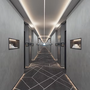 Modern aisle elevator aisle 3d model