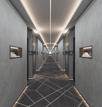 Modern aisle elevator aisle 3d model