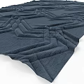 Modern Navy Blue Square Carpet with Geometric Pattern and Textured Design 3d model