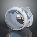 Modern Round Lighting Fixture Set With Metal Frame And Transparent Reflective Shade