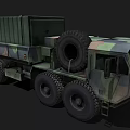 Military Camouflage Cargo Truck With Large Multi Wheel Design And Cargo Container