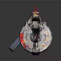 Futuristic Sci Fi Gun With White Black Red Yellow Color And Modern Design Details