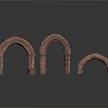 Stone Arch Models In Various Sizes With Textured Surface And Reflections On White Background 3d model
