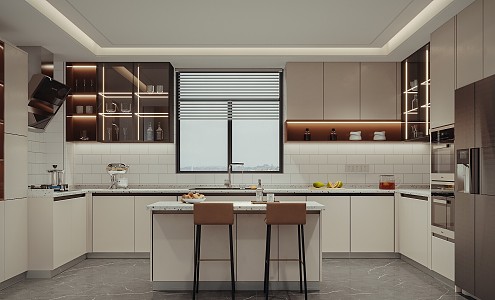 Enclosed kitchen Modern kitchen 3d model