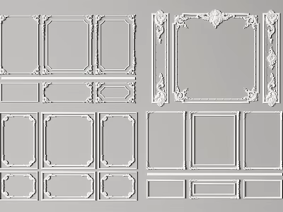 Various Decorative Gypsum Molding Designs For Home Interior Wall And Ceiling Decoration 3d model