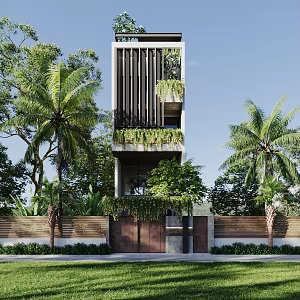 Modern single-family villa 3d model