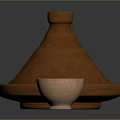 Traditional Terracotta Tagine Pot And Small Serving Bowl For Home Kitchen Use