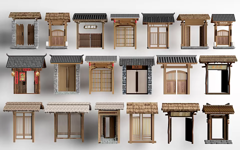 Modern Country Courtyard Door Homestay Courtyard Door Courtyard Door 3d model